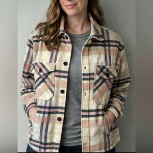 Zara Plaid Jacket in Pink and Cream
